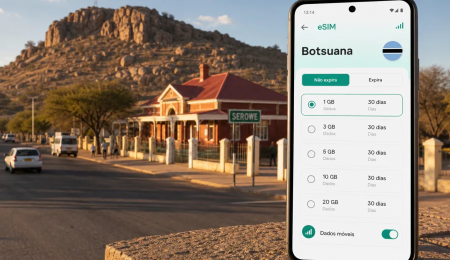 eSIM em Serowe: internet móvel para viagem