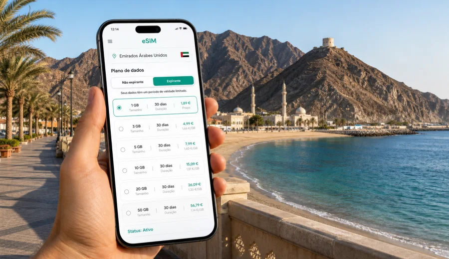 eSIM em Khor Fakkan: internet e conexão móvel