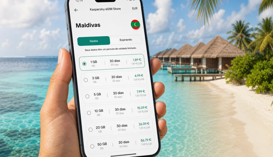 eSIM nas Maldivas: conexão móvel e internet