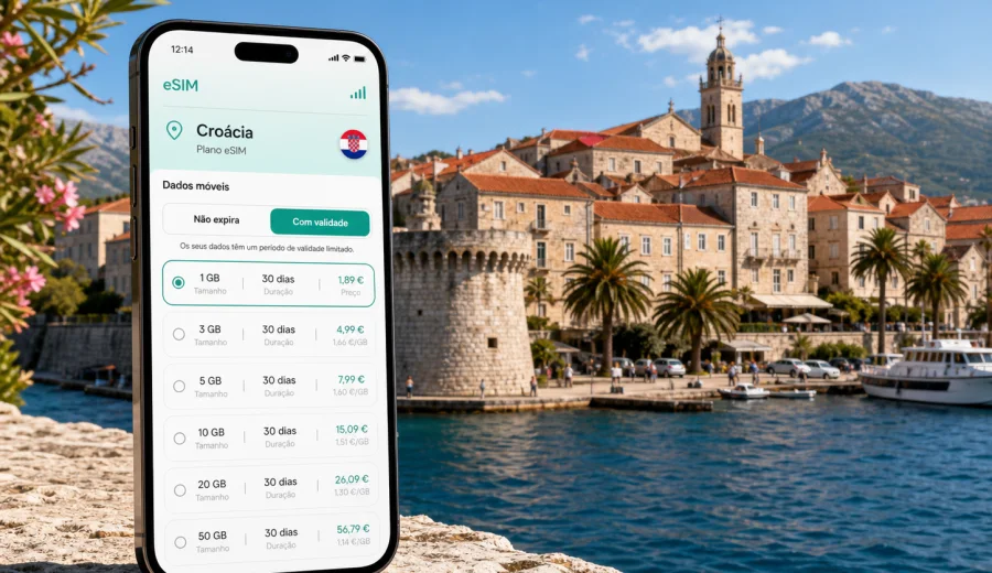 Korcula eSIM: internet móvel na Croácia