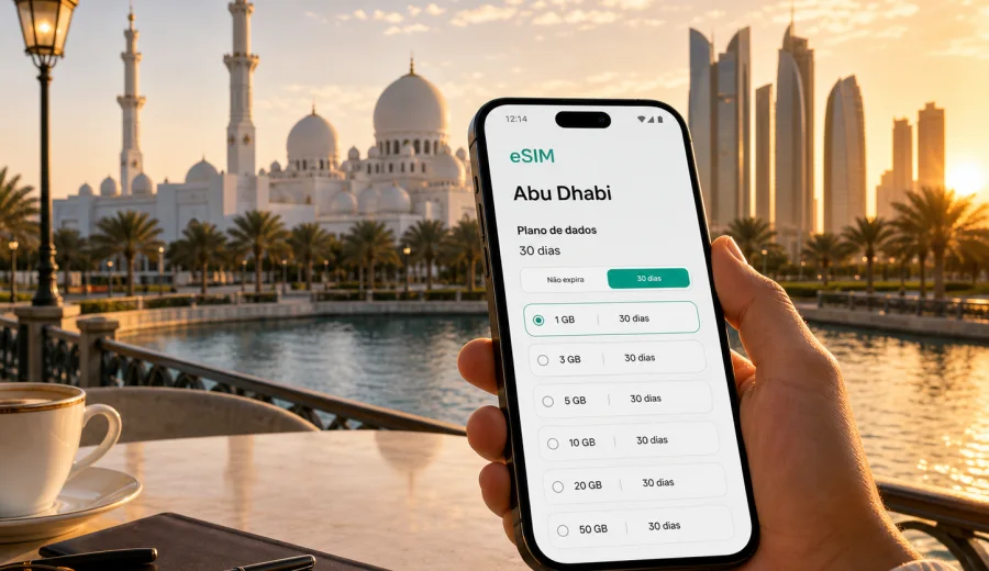 eSIM em Abu Dhabi: internet e ligação móvel