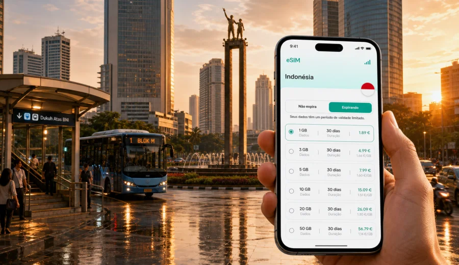 eSIM em Jacarta: internet móvel para viajar