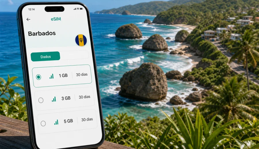 eSIM em Bate-Seba: internet em Barbados