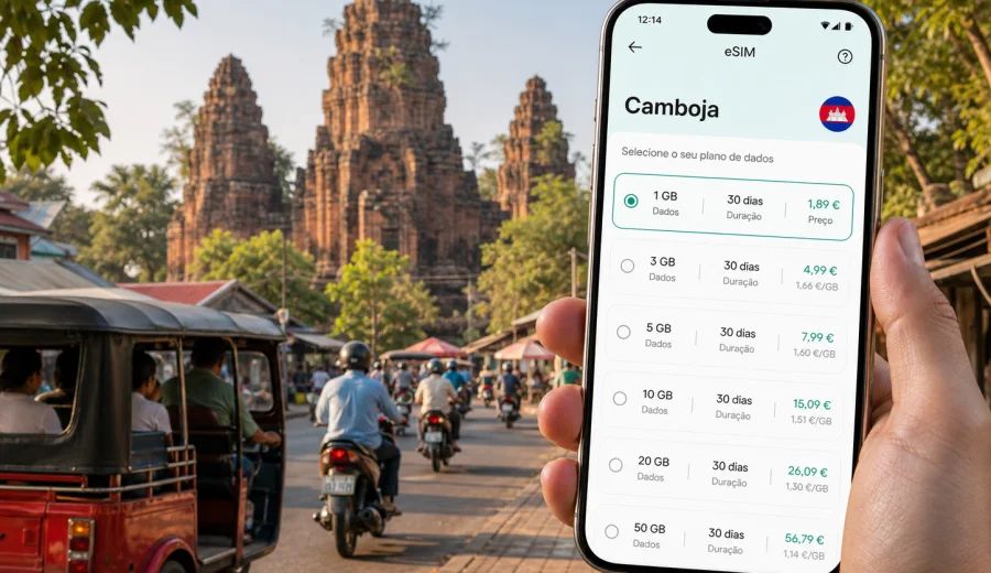 Kampong Thom eSIM: internet móvel no Camboja