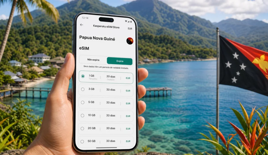 eSIM em Papua Nova Guiné: internet móvel