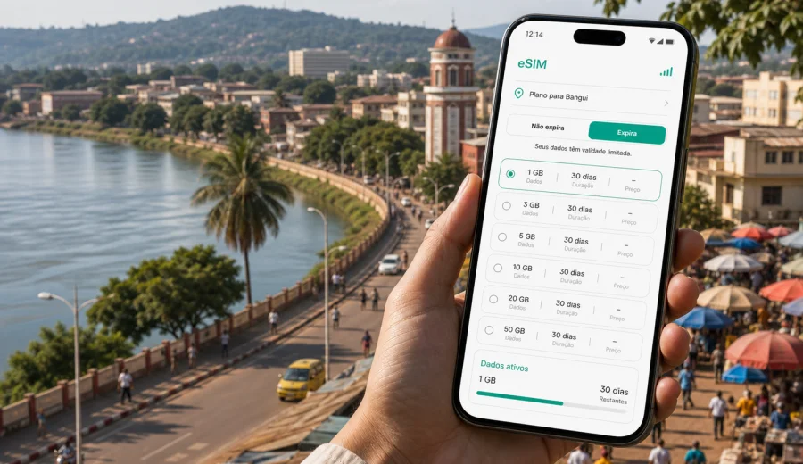 Bangui eSIM: internet móvel para a viagem