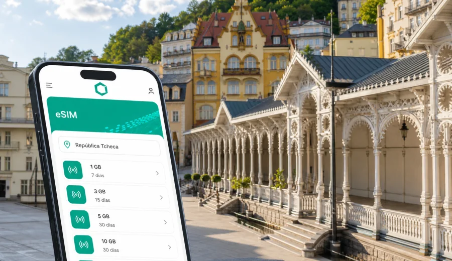 eSIM em Karlovy Vary: internet móvel