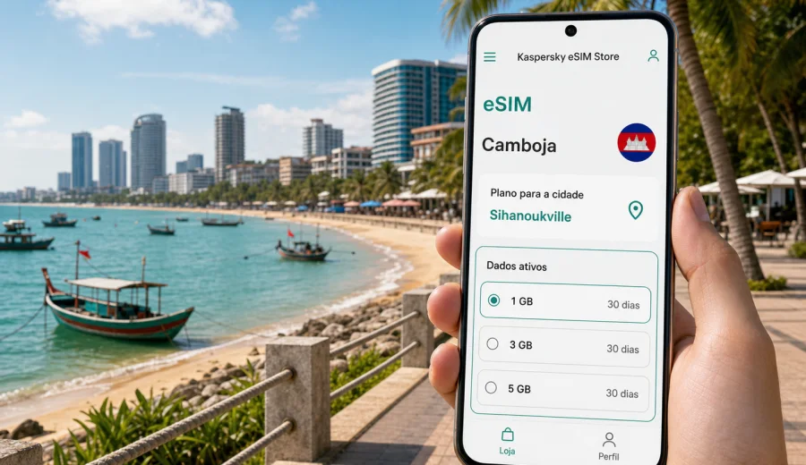 eSIM em Sihanoukville: internet no Camboja