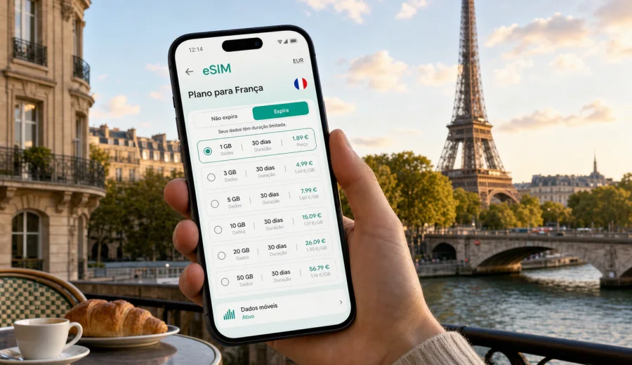 Paris com eSIM: internet móvel na viagem