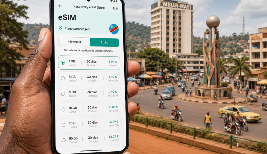 eSIM em Mbuji-Mayi: internet móvel