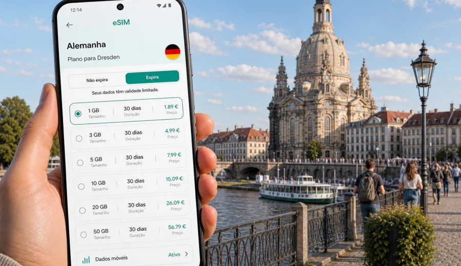 Dresden eSIM: internet móvel na viagem