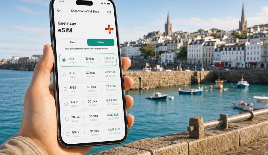 eSIM em Guernsey: internet móvel para viajar