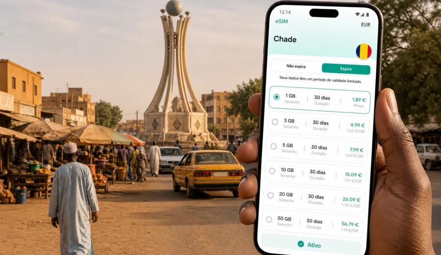 eSIM em Abeche: internet móvel para viagem