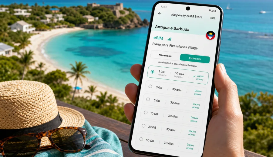 eSIM em Five Islands Village: internet no Caribe