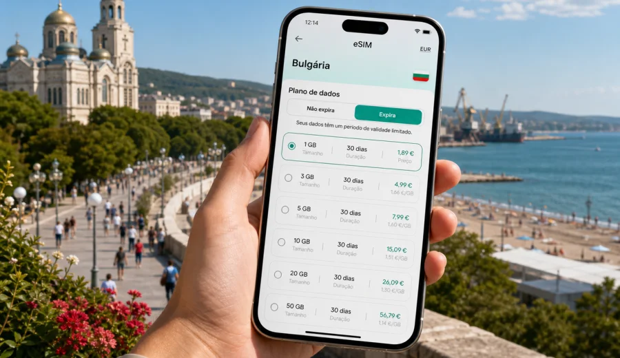 Varna eSIM: internet móvel na Bulgária