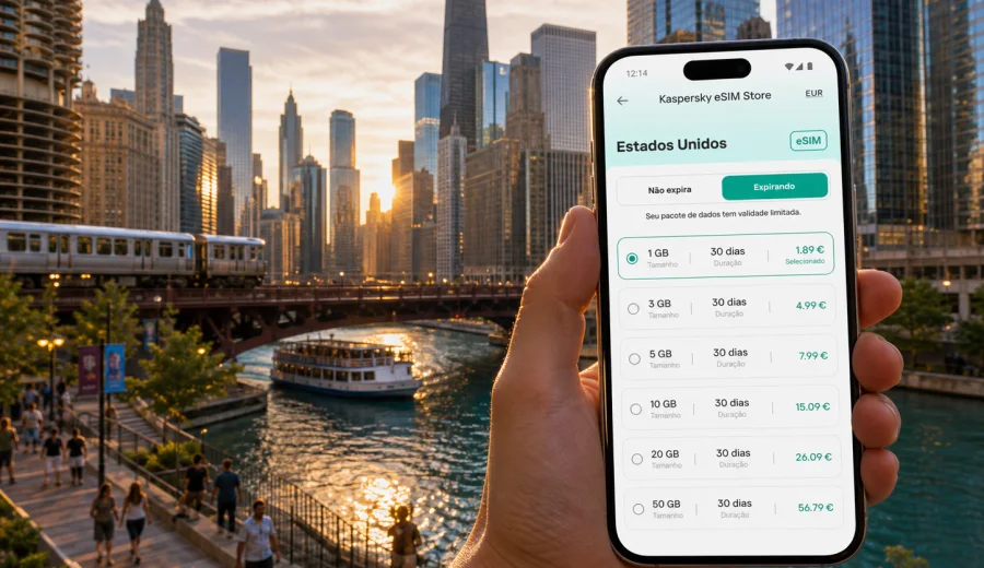 eSIM em Chicago: internet móvel na viagem