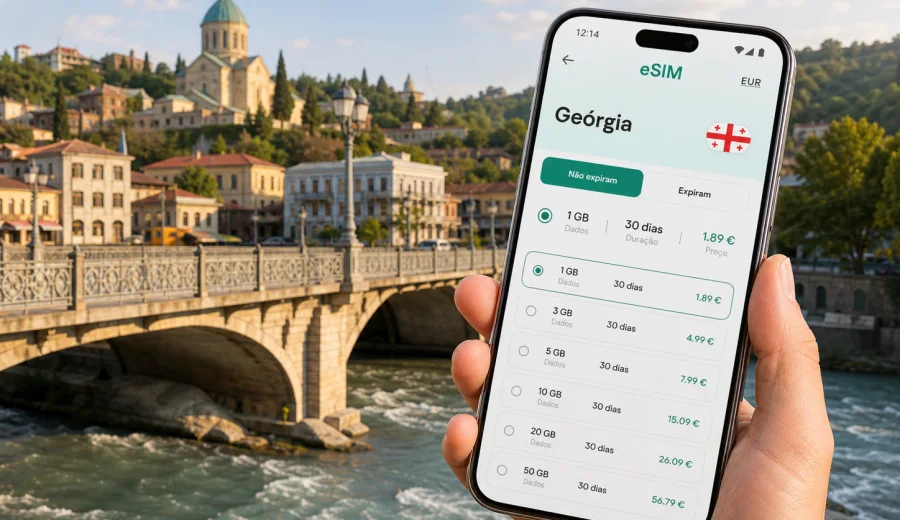 eSIM em Kutaisi: internet móvel na Geórgia