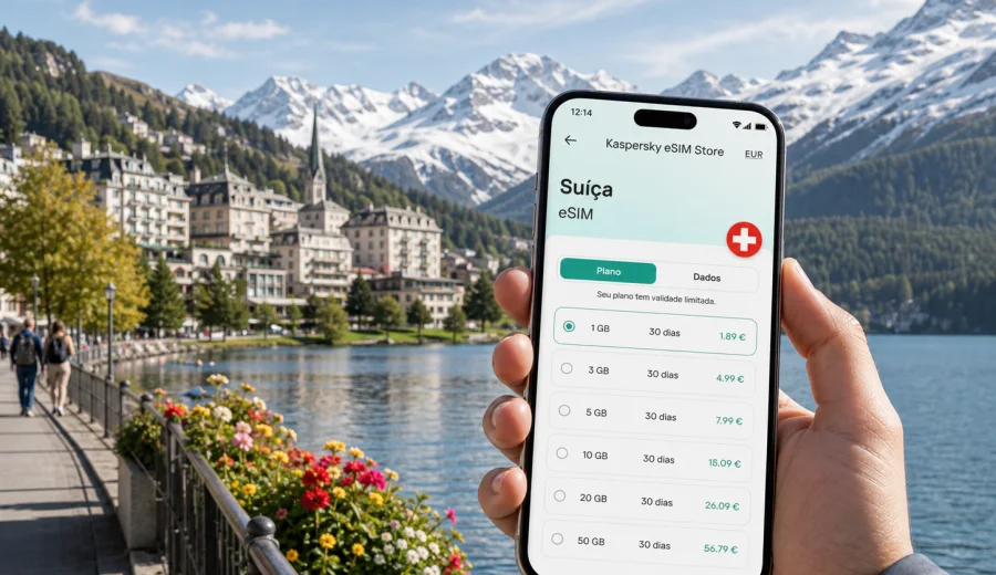eSIM em St Moritz: internet móvel na Suíça