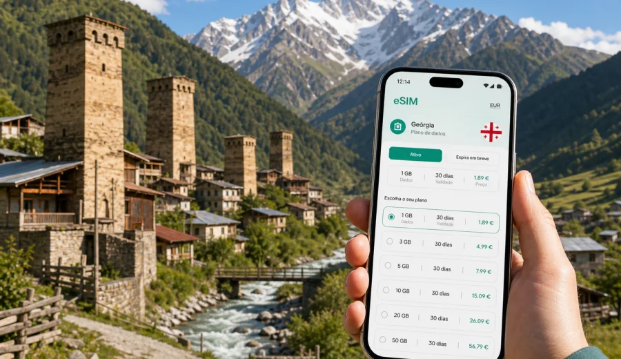 Mestia eSIM: internet móvel na Geórgia
