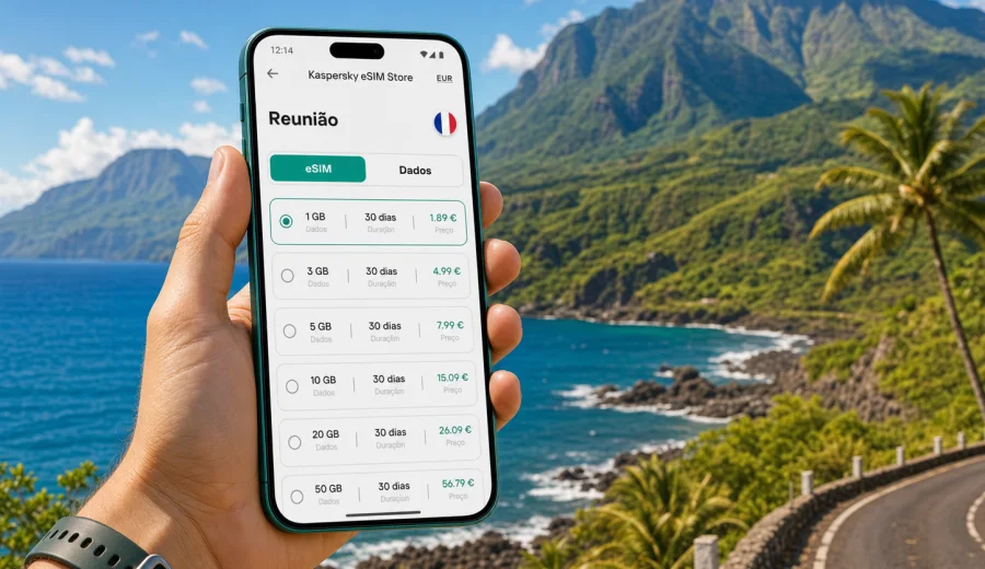 eSIM para Reunião: internet e ligação móvel