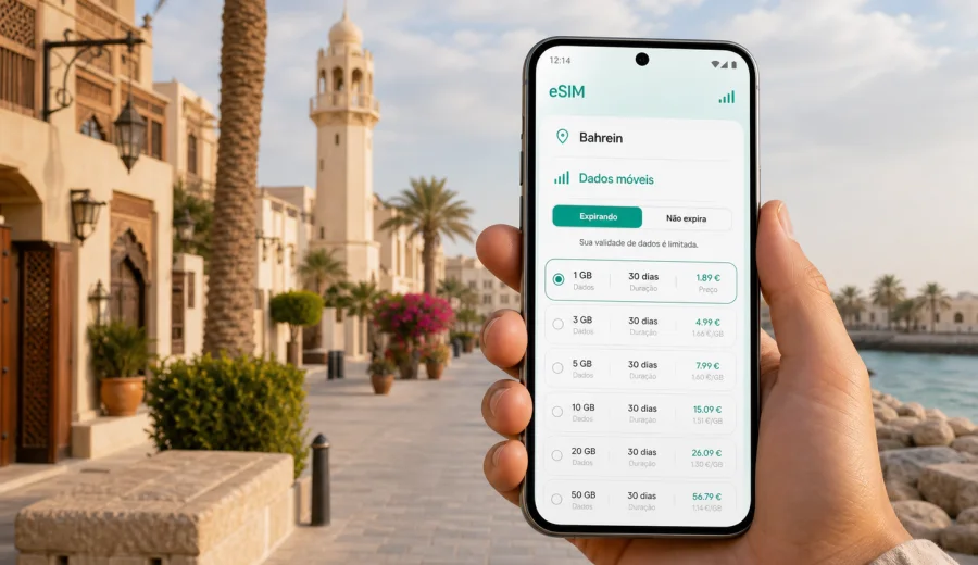 eSIM em Budaiya: internet móvel no Bahrein