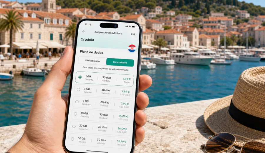 eSIM em Hvar: internet móvel na Croácia