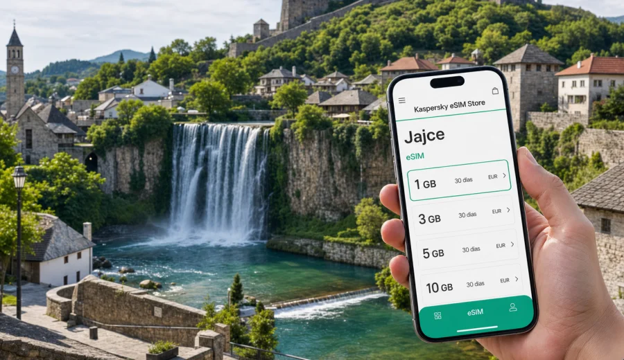 eSIM em Jajce: conexão móvel e internet