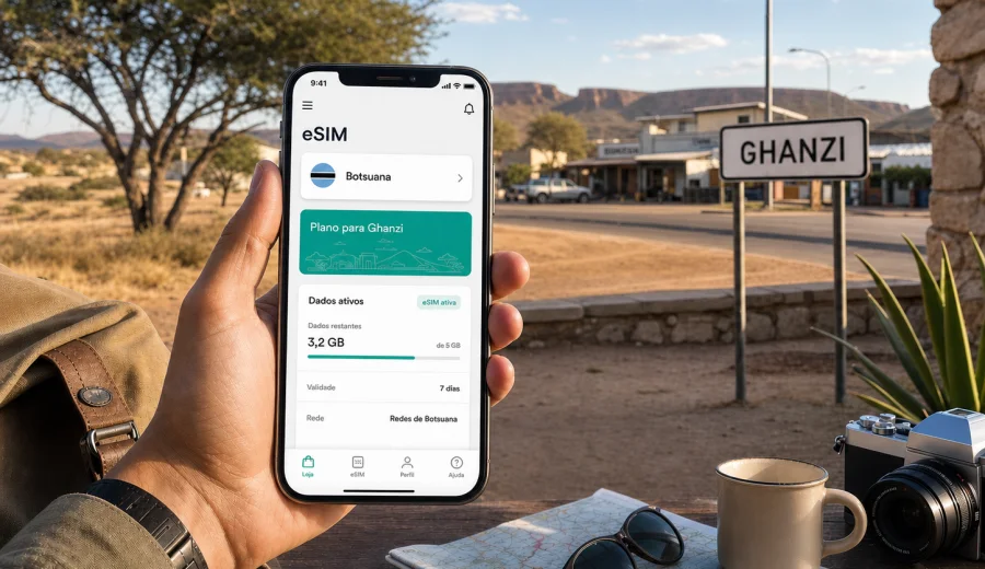 eSIM em Ghanzi: internet móvel para viagem