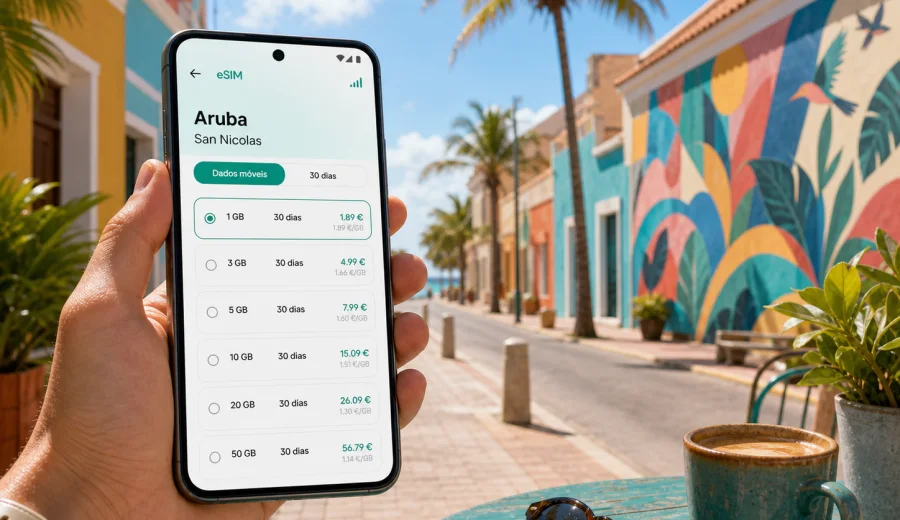 eSIM em San Nicolas: internet móvel em Aruba
