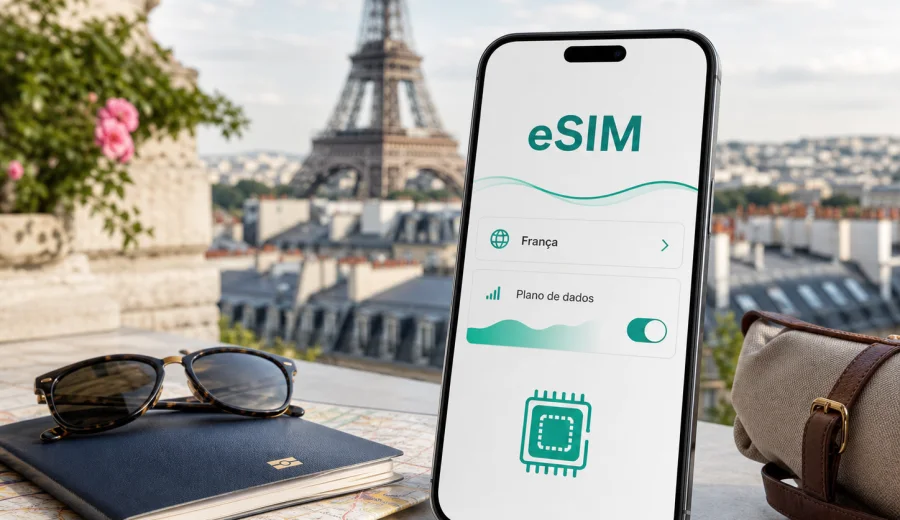 eSIM França: conexão móvel e internet na viagem