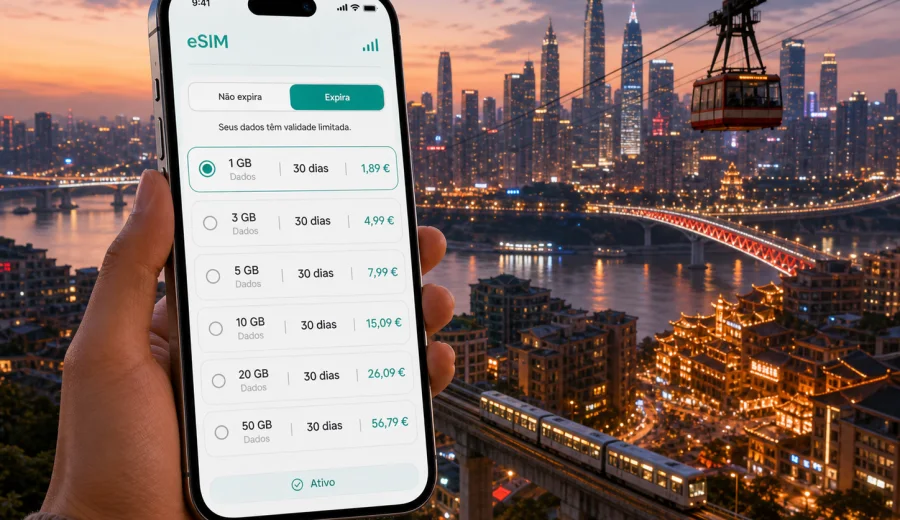 Chongqing eSIM: internet móvel para viagem