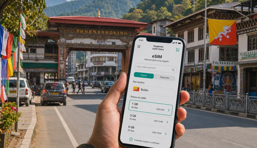 Phuentsholing eSIM: internet móvel no Butão