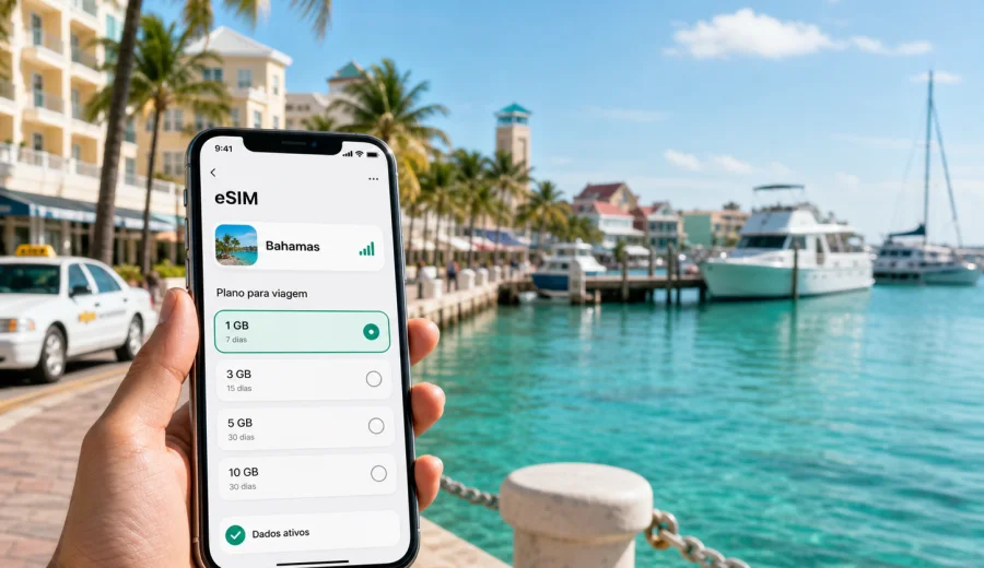 eSIM em Freeport: internet para viajar