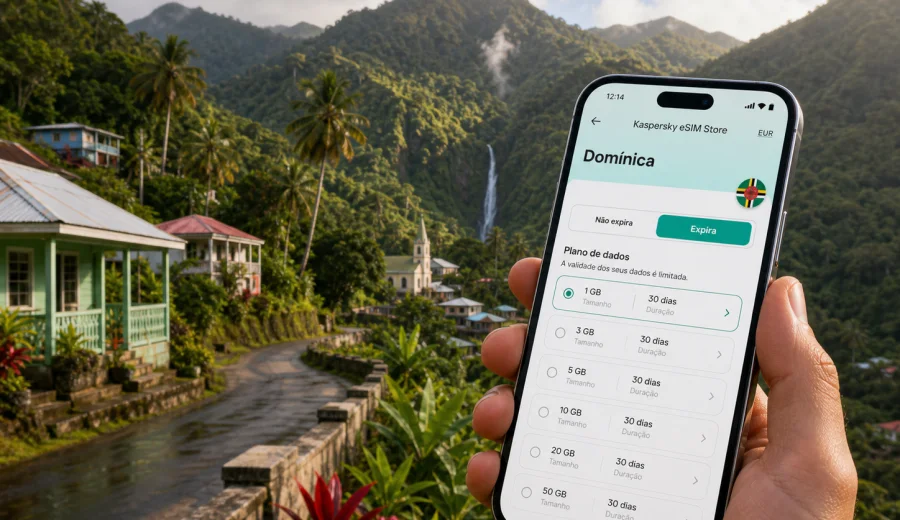 eSIM em Trafalgar: internet móvel na Domínica
