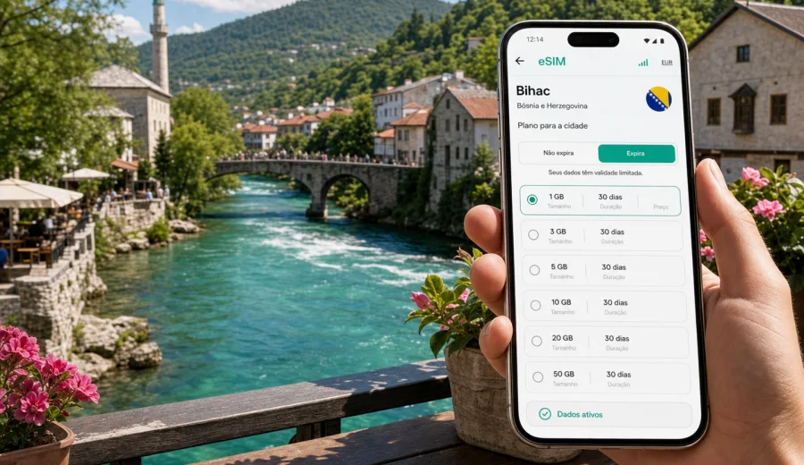 eSIM em Bihac: internet móvel na viagem