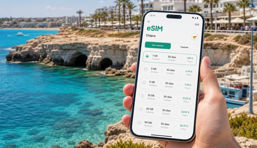 eSIM em Ayia Napa: internet móvel em Chipre