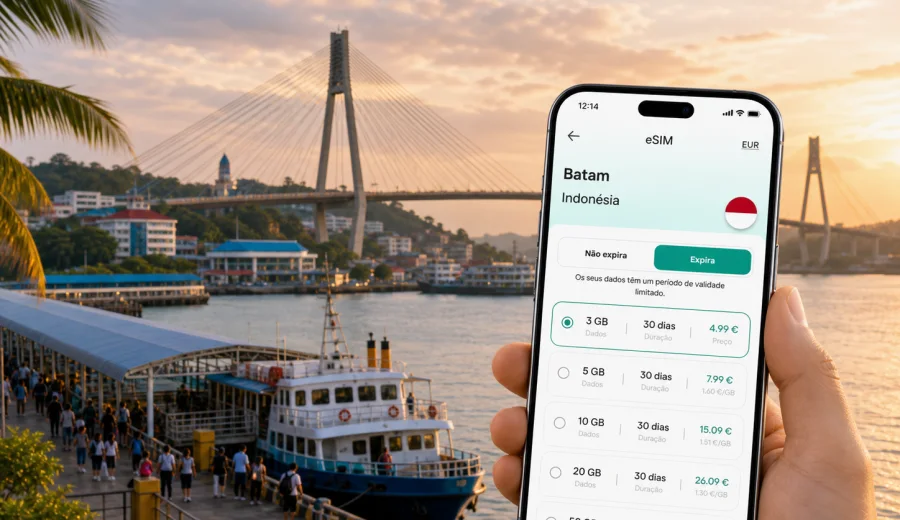 eSIM em Batam: internet móvel para viagem