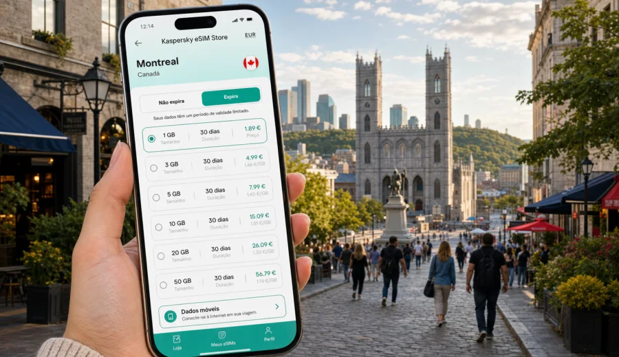 Montreal eSIM: internet móvel no Canadá
