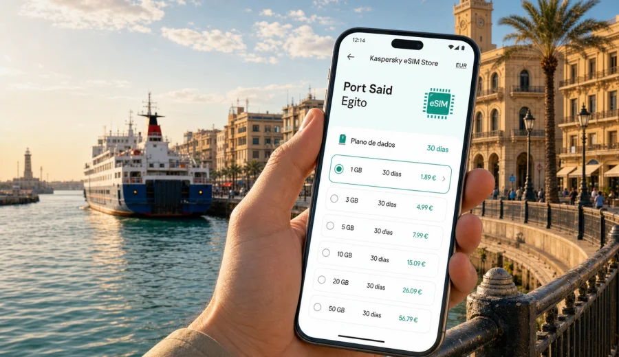 eSIM em Port Said: internet móvel no Egito