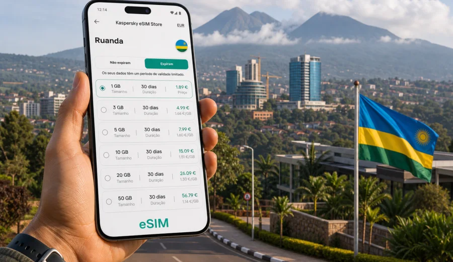 eSIM em Ruanda: ligação móvel e internet