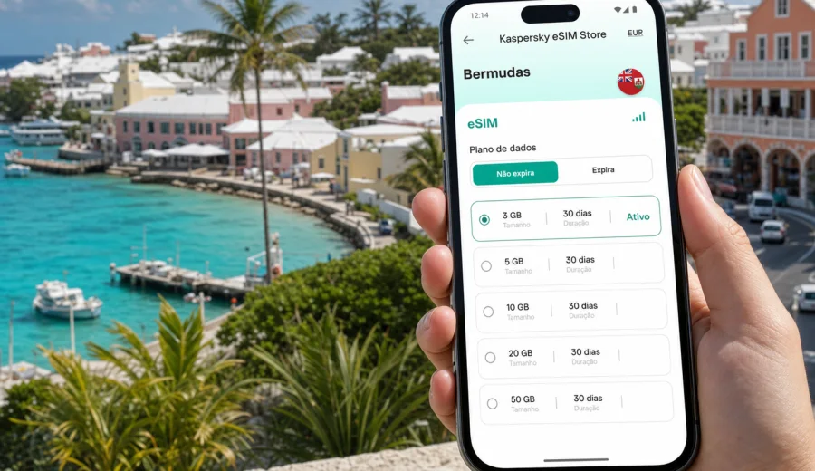 eSIM em Warwick: internet móvel nas Bermudas