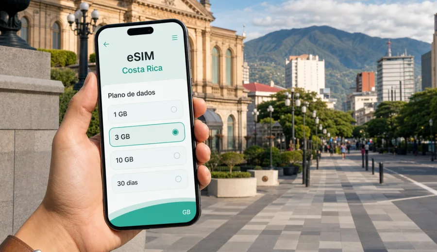 eSIM em San José: internet móvel na Costa Rica