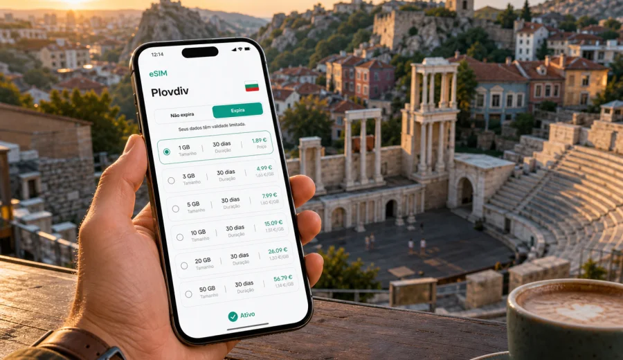 eSIM em Plovdiv: internet móvel na viagem