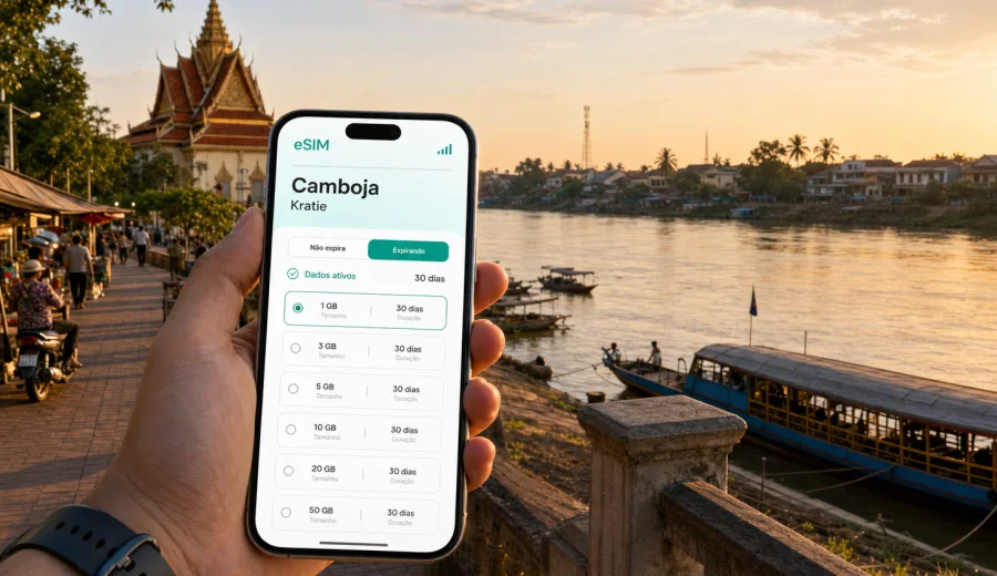 Kratie eSIM: internet móvel no Camboja