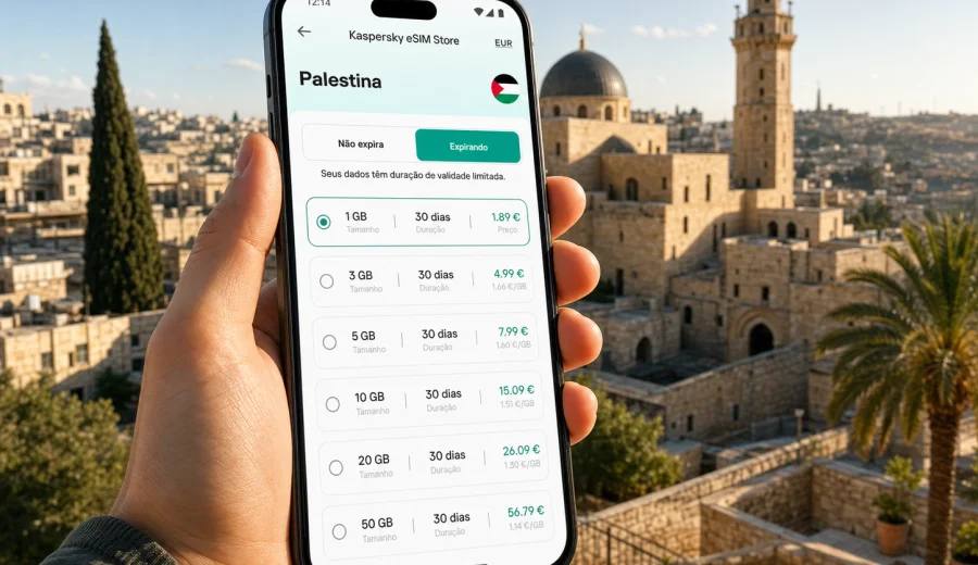 eSIM Palestina: internet móvel para viagem