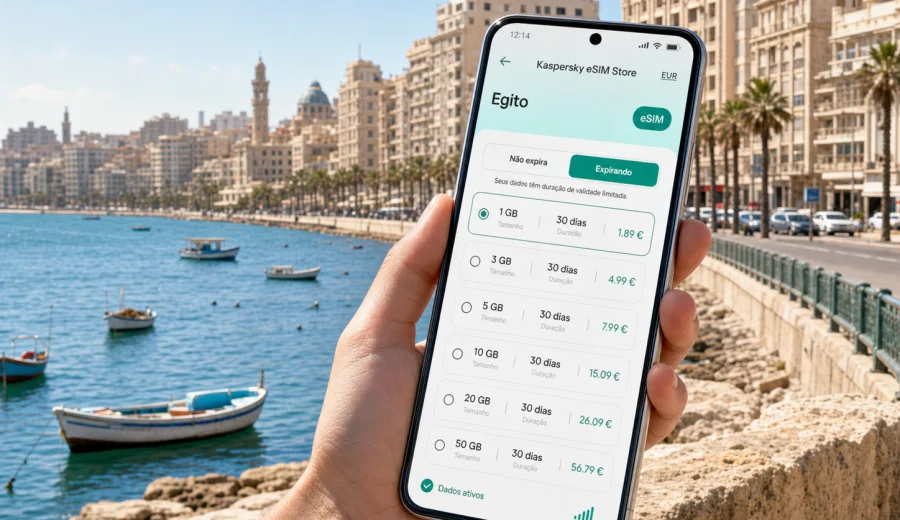 Alexandria eSIM: internet móvel no Egito
