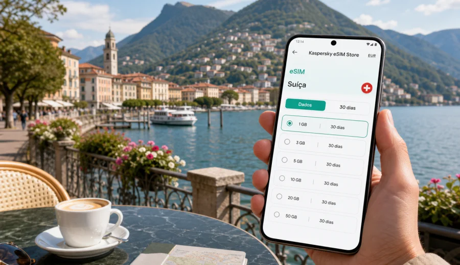 eSIM em Lugano: ligação móvel e internet