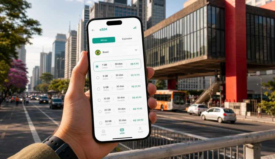 eSIM em São Paulo: internet móvel para viagem
