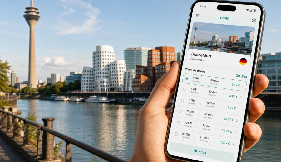 eSIM em Dusseldorf: internet móvel para viagem