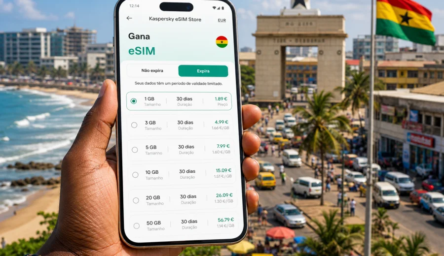 eSIM em Gana: internet móvel para viagem